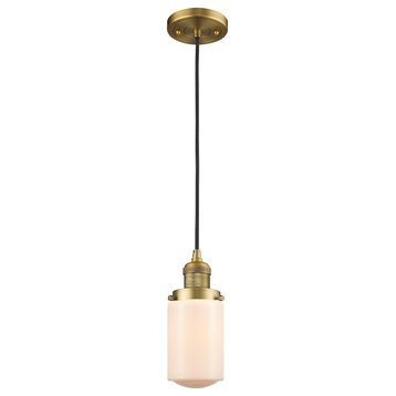 Innovations Dover LED Mini Pendant, Brass/Frosted School, 201C-BB-G311-LED