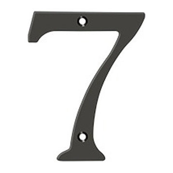 RN4-7U10B 4" Numbers, Solid Brass, Oil Rubbed Bronze