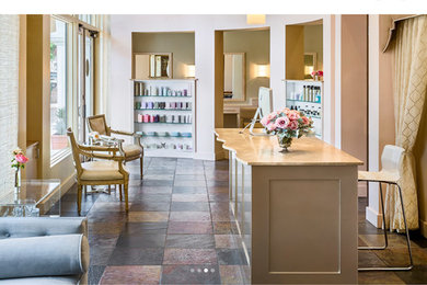 Home office - shabby-chic style home office idea in Santa Barbara
