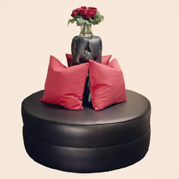 Black Faux Leather Circle Sofa - Products