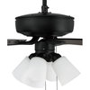 Craftmade Pro Plus 52" Ceiling Fan With 4 Light Kit, Flat Black
