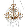 Theresa 5-Light Wrought Iron Crystal Chandelier, Gold