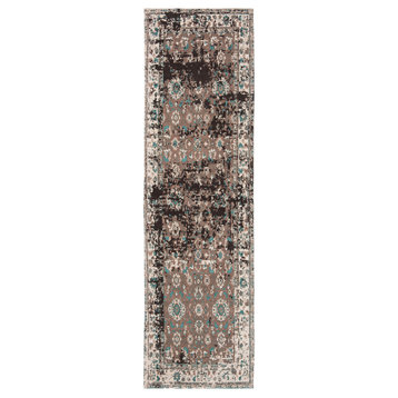 Safavieh Classic Vintage Collection CLV226 Rug, Teal/Beige, 2'3" X 8'