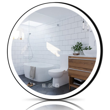 Vanity LED Lighted Backlit Wall Mounted Bathroom Round Mirror, W24