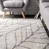 nuLOOM Boyce Contemporary Leaves Area Rug, Light Gray, 9'x12'