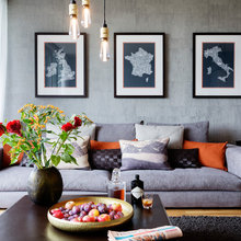 Houzz Tour: Teal and Orange Accents Warm Up a London Flat