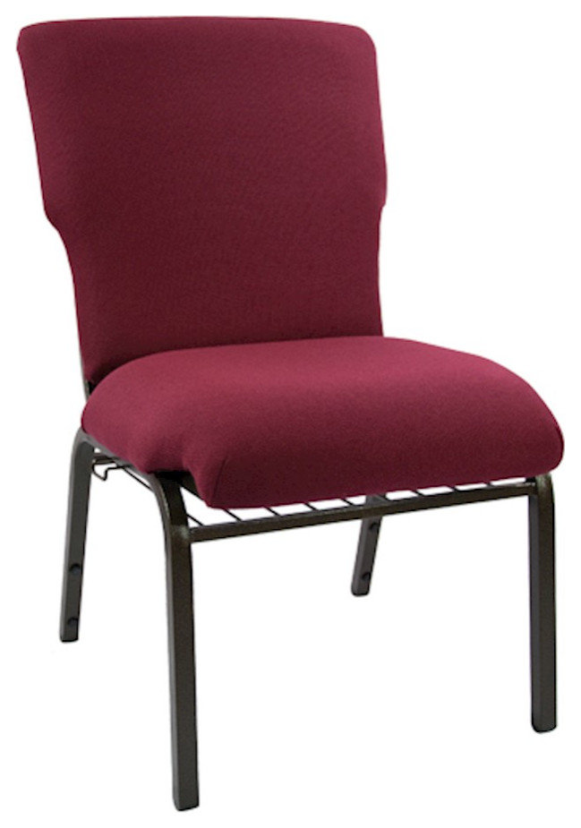 Flash 21" Advantage Church Chair, Maroon Fabric/Gold Vein Frame