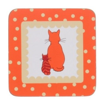 Cats in Waiting Corked Coasters, Set Of 4