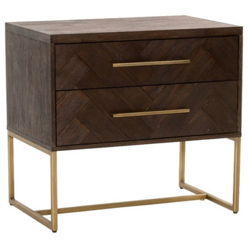 Star International Furniture Traditions Mosaic 2-Drawer Wood Nightstand in Brown