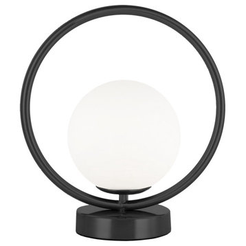 Matte Black/White Glass Modern Table Lamp