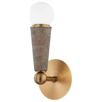 Dax One Light Wall Sconce in Patina Brass