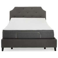 Pemberly Row 10" Gel Queen Mattress and Model T Bed Base in White