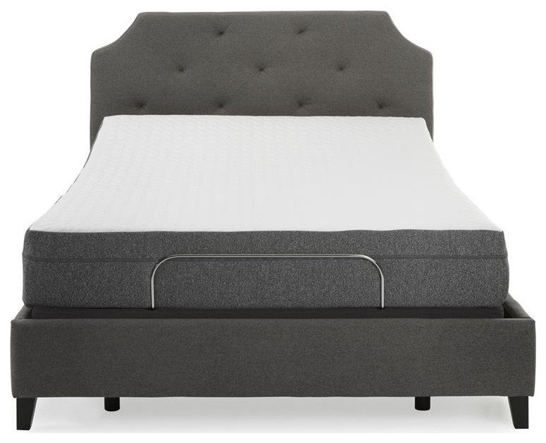 Pemberly Row 10" Gel Queen Mattress and Model T Bed Base in White
