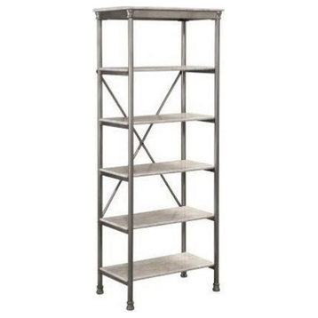 Atlin Designs 5 Shelf Bookcase in Gray and Marble