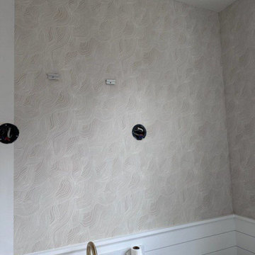 Powder room wallpaper installation Tacoma, WA