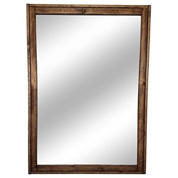 Special Walnut Sydney Style Vanity Mirror, Vertically Mounted, 24"x30"