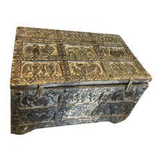 Mogulinterior - Consigned Antique Tribal Table Reclaimed Pitara Trunk Table Spanish Decor - Buffets And Sideboards