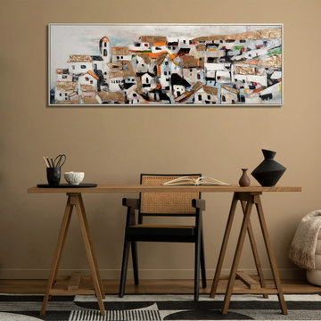 Framed artwork for living room "Solar Homes"