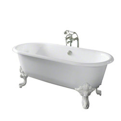 Kallista Croquet White Circe Cast Iron Claw Foot Bathtub with Primed Exterior - Bathtubs