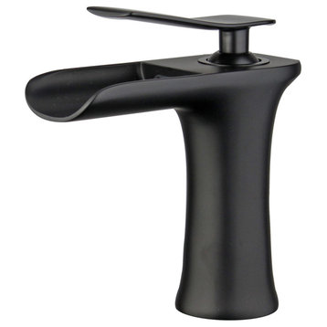 Logrono Single Handle Bathroom Vanity Faucet, Black