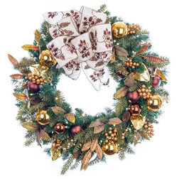 Traditional Wreaths And Garlands by TreeKeeper, Santa's Bags, Village Lighting Co.