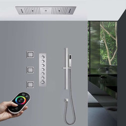 Remote Controlled LED Large Musical Shower System, Style E - Remote Control Light - Showerheads And Body Sprays