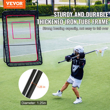 VEVOR 5x7ft Lacrosse Baseball Rebounder Softball Bounce Pinchback Net Adjustable