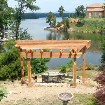 Flared Cedar Pergola and Cedar Arbor