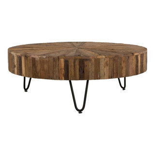 Monterey Oval Mid Century Modern Wood Coffee Table Chestnut - Alaterre  Furniture