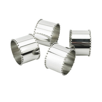 Classic Touch Beaded Set Of 4 Napkin Rings