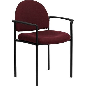 Flash Furniture Stackable Side Guest Chair in Burgundy with Arms