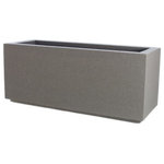 PolyStone Planters - Milan Tall Outdoor Trough Planter, Gray - Give your favorite greenery a solid place to flourish with the Milan Tall Trough. These Poly-Stone planters have an insulated core to assist with temperature fluctuations, allowing for better root growth. The simple clean lines of the Milan Tall Trough will add style and fresh air to any space.