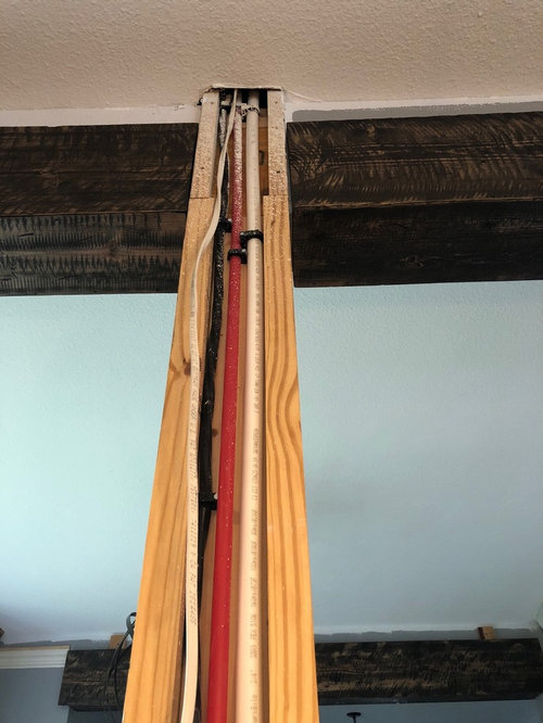 How to protect PEX in a column from puncture?