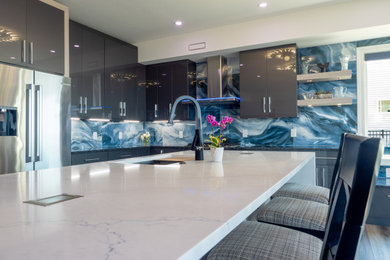 Inspiration for a contemporary kitchen remodel in Cleveland
