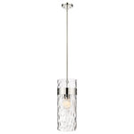 Z-Lite - Z-Lite 3035P9-PN Fontaine 3 Light Pendant in Polished Nickel - Three cheers for a three-light pendant light that adds chic appeal to kitchens and more. The steel frame boasts a matte black finish while a rippled glass shade offers extra visual interest.