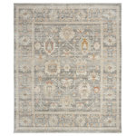 Nourison - Nourison Traditional Home 5'3" x 7'10" Grey Vintage Indoor Area Rug - Create a relaxing retreat in your home with this vintage-inspired rug from the Traditional Home Collection. A cool grey color palette enlivens the traditional Persian design, which is artfully faded for an heirloom look. The machine-made construction of polypropylene yarns delivers durability, limited shedding, and low maintenance. Finished with fringe edges that complete the look.