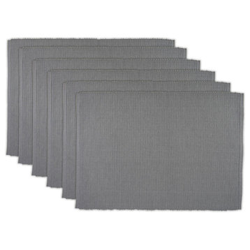 DII Gray Ribbed Placemat, Set of 6