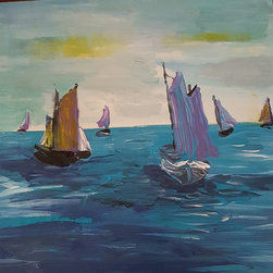 Sailboats in Harbor - Artwork