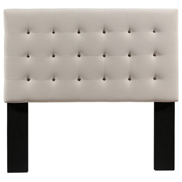 Manhattan Upholstered King Cal. King Headboard in an Off White Ivory color