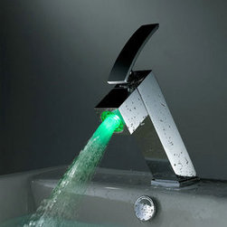 Contemporary Color Changing LED Bathroom Sink Faucet - T8006 - Bathroom Sink Faucets