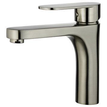 Donostia Single Handle Bathroom Vanity Faucet, Polished Chrome, Brushed Nickel