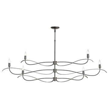 Willow 6-Light Large Chandelier, Natural Iron Finish, Standard Overall Height