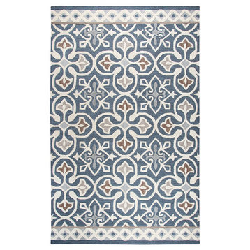 Rizzy Opulent Ou574A Rug, Blue Gray, Natural, Taupe, Gray, 2'6"x8' Runner