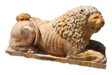One of a pair of lion - marble