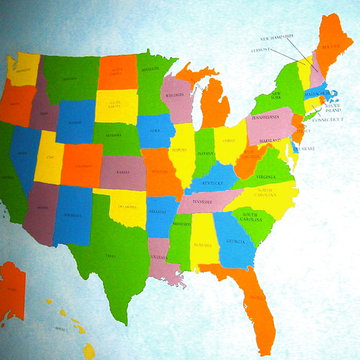 U.S. Map , ( Pediatric waiting room ) .