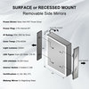 LED Medicine Cabinet with Mirror, 3X Magnifier Glass, Recessed/Surface Mount, 24"x30" Right Door