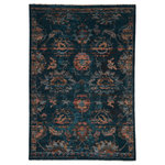 Jaipur - Jaipur Myriad Milana Myd04 Transitional Rug, Blue and Blush, 9'6"x12'7" - Inspired by the vintage perfection of sun-bathed Turkish designs, the Myriad collection is warm and inviting with faded yet moody hues. The Milana rug boasts a perfectly distressed traditional pattern in deep tones of blue, dusty pink, and tan with ivory fringe trim for added texture and antique allure. This power-loomed rug features a plush and durable blend of polyester and polypropylene, lending the ideal accent to high-traffic spaces.