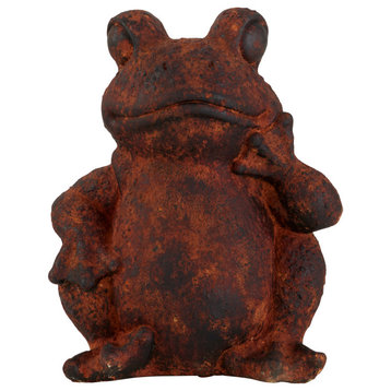 Rust Magnesium Oxide Frogs Garden Sculpture, 16 x 13 x 10