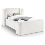 Meridian Furniture - Modena Upholstered Bed, Cream, Twin - Indulge in the allure of the Cream Chenille Fabric Modena Twin Bed by Meridian Furniture. Its captivating design and luxurious Cream Chenille Fabric elevate any space with effortless elegance. Crafted with precision and durability in mind, this stunning piece becomes the focal point of gatherings, fostering moments of connection and warmth. Embrace sophistication and style with the Modena Twin Bed, a testament to exquisite taste and timeless beauty.