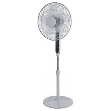 HP Programmable Stand Fan with Remote, White, 16-in. - Quantity 1